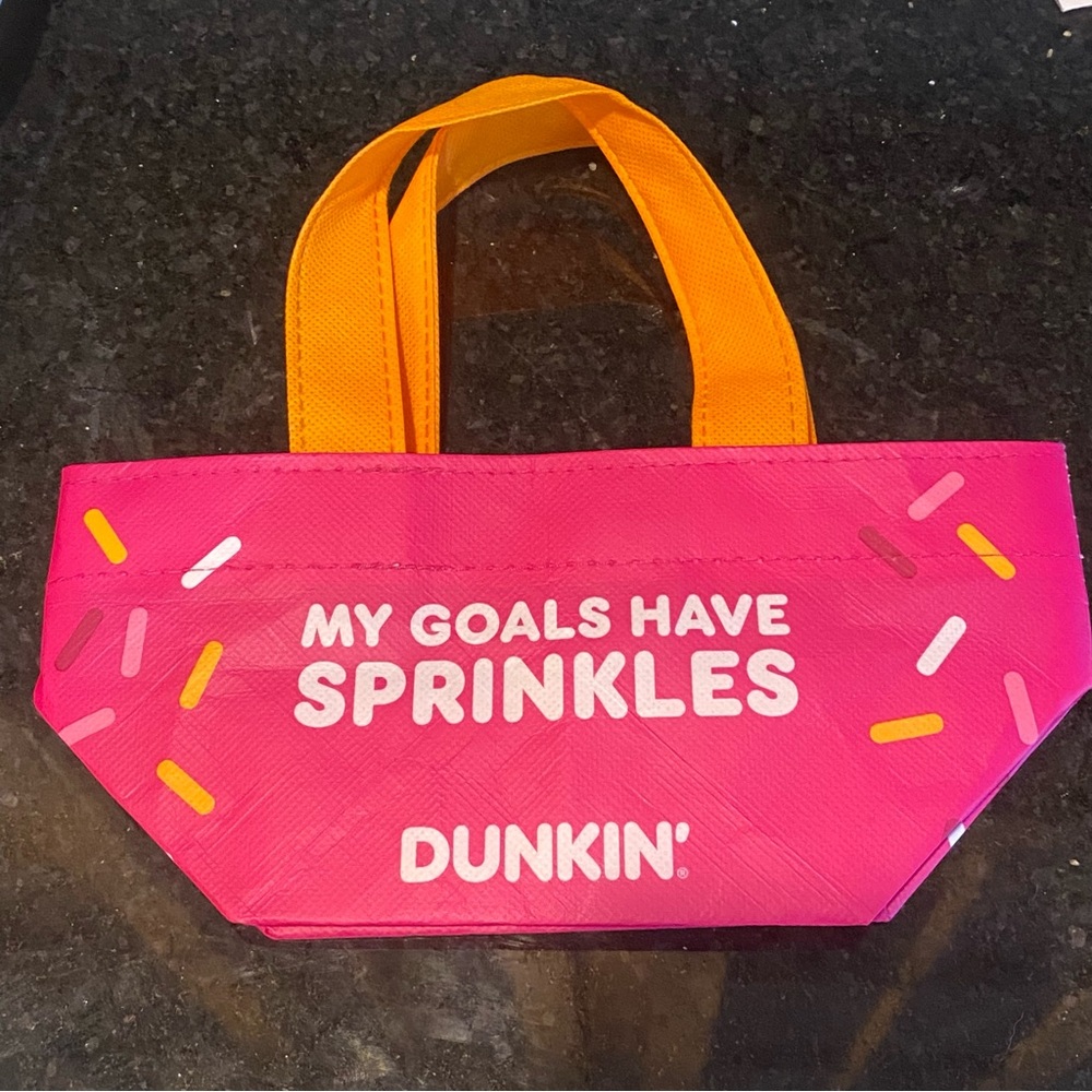 Dunkin' Mini Pink Tote Bag with Orange Handles
